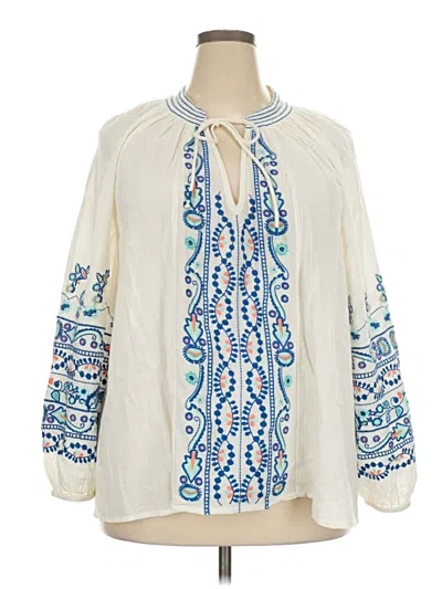 Pre-owned Sundance Long Sleeve Blouse In Ivory