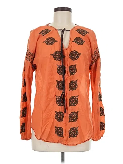 Pre-owned Sundance Long Sleeve Blouse In Orange