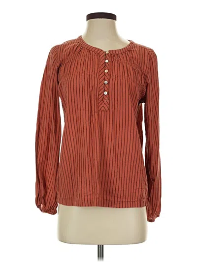 Pre-owned Sundance Long Sleeve Blouse In Orange