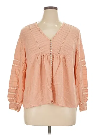 Pre-owned Sundance Long Sleeve Blouse In Pink