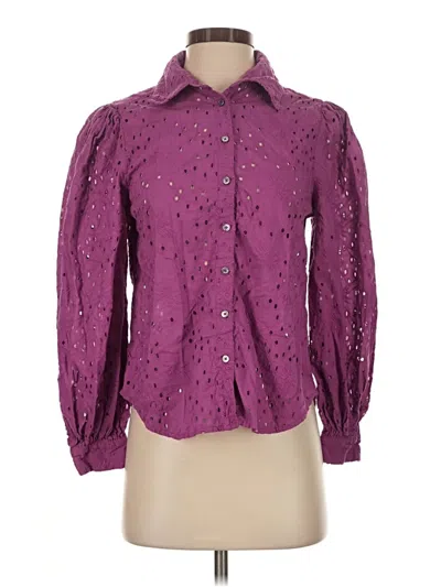 Pre-owned Sundance Long Sleeve Blouse In Purple