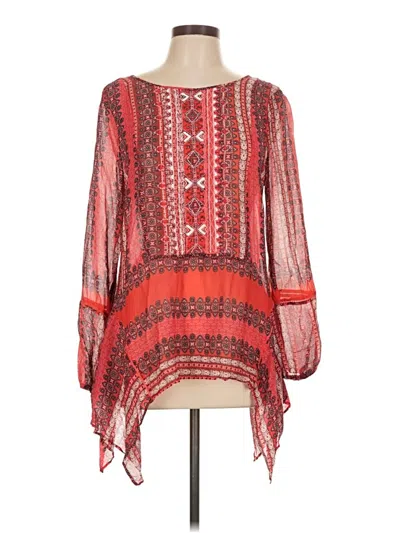 Pre-owned Sundance Long Sleeve Blouse In Red