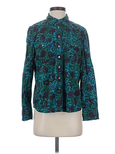 Pre-owned Sundance Long Sleeve Blouse In Teal