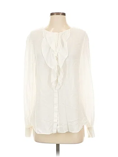 Pre-owned Sundance Long Sleeve Blouse In White