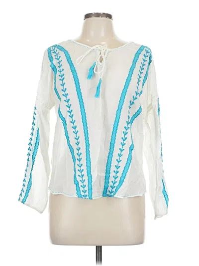 Pre-owned Sundance Long Sleeve Blouse In White