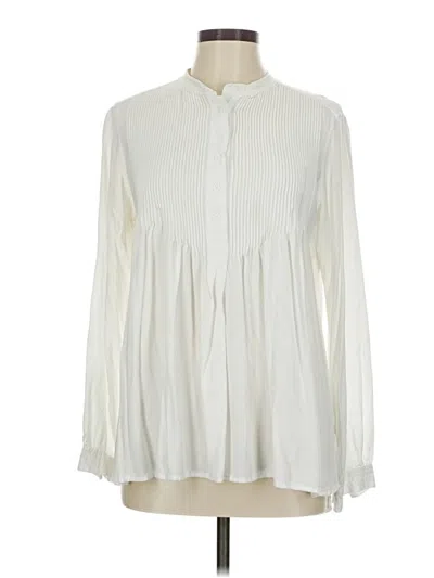 Pre-owned Sundance Long Sleeve Blouse In White