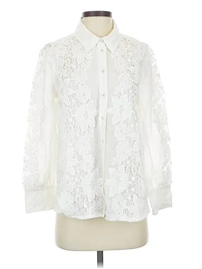 Pre-owned Sundance Long Sleeve Blouse In White