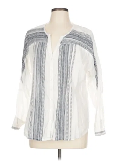 Pre-owned Sundance Long Sleeve Blouse In White