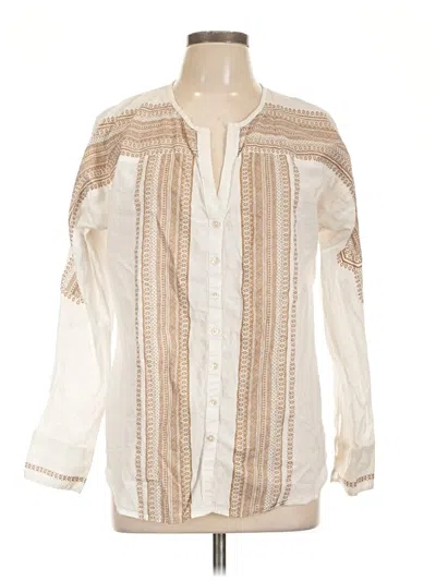 Pre-owned Sundance Long Sleeve Blouse In White
