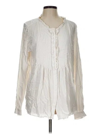 Pre-owned Sundance Long Sleeve Blouse In White