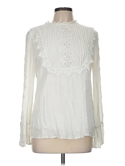 Pre-owned Sundance Long Sleeve Blouse In White