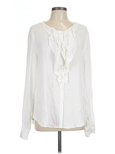 Pre-owned Sundance Long Sleeve Blouse In White