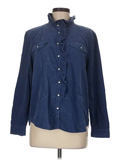 Pre-owned Sundance Long Sleeve Button Down Shirt In Blue