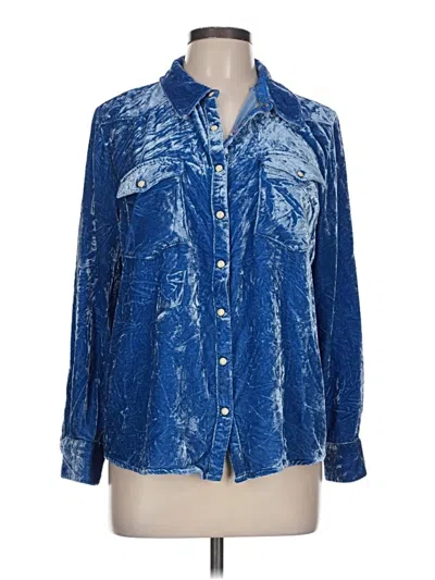 Pre-owned Sundance Long Sleeve Button Down Shirt In Blue