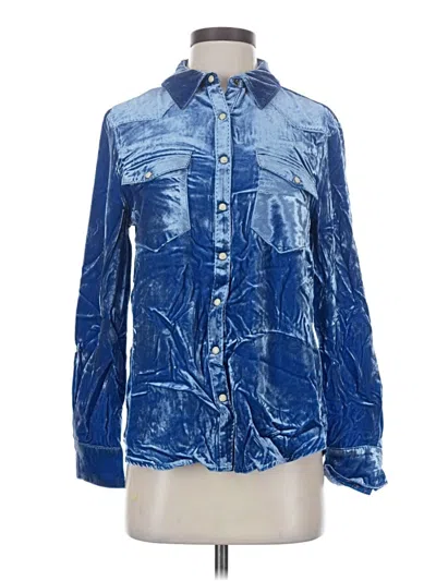 Pre-owned Sundance Long Sleeve Button Down Shirt In Blue