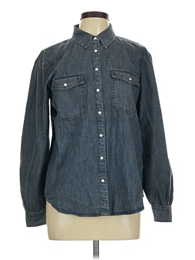 Pre-owned Sundance Long Sleeve Button Down Shirt In Blue