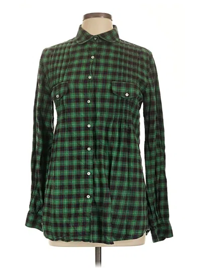 Pre-owned Sundance Long Sleeve Button Down Shirt In Green