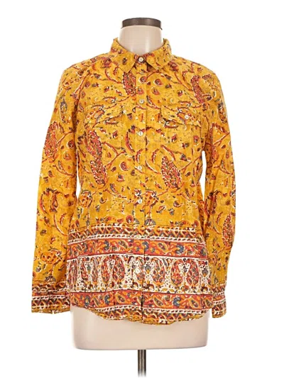 Pre-owned Sundance Long Sleeve Button Down Shirt In Yellow