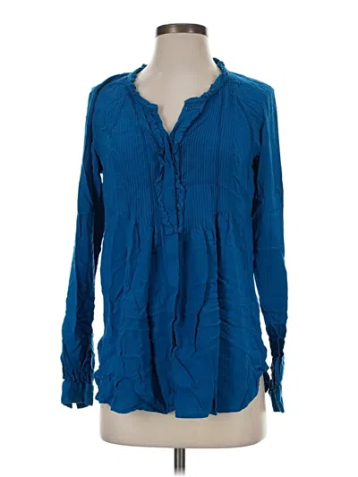 Pre-owned Sundance Long Sleeve Henley Shirt In Blue