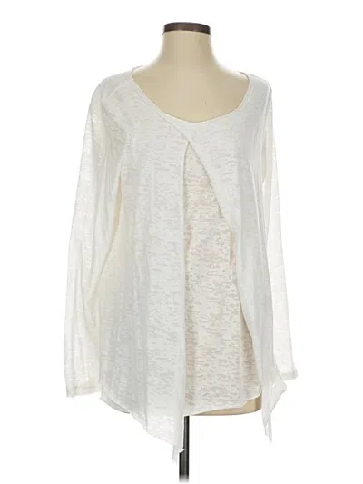 Pre-owned Sundance Long Sleeve Henley Shirt In White