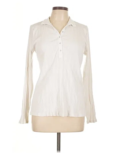 Pre-owned Sundance Long Sleeve Polo Shirt In White