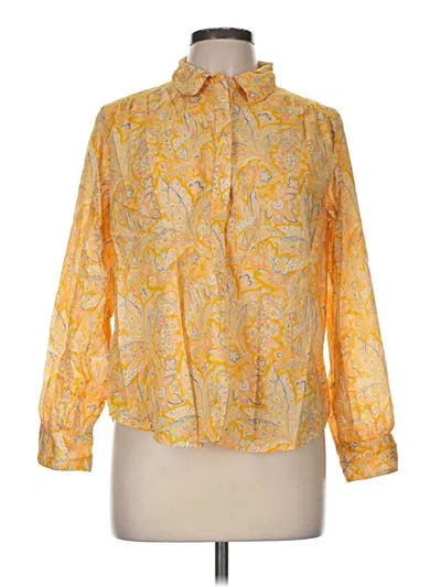Pre-owned Sundance Long Sleeve Polo Shirt In Yellow