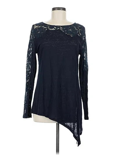 Pre-owned Sundance Long Sleeve Top Blue Boatneck Tops