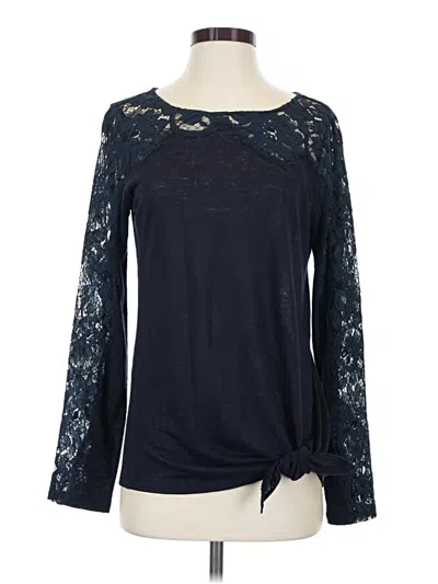 Pre-owned Sundance Long Sleeve Top Blue Boatneck Tops