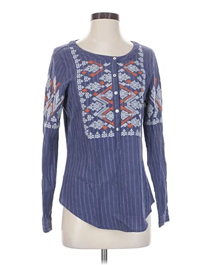 Pre-owned Sundance Long Sleeve Top Blue Square Neckline Tops