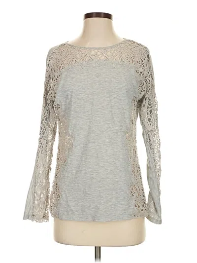Pre-owned Sundance Long Sleeve Top Gray Crew Neck Tops