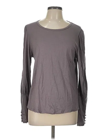 Pre-owned Sundance Long Sleeve Top Gray Crew Neck Tops