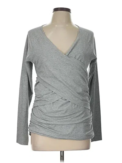 Pre-owned Sundance Long Sleeve Top Gray V-neck Tops