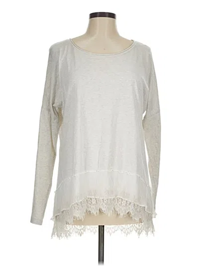 Pre-owned Sundance Long Sleeve Top Ivory Boatneck Tops