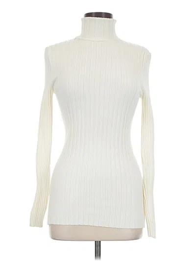 Pre-owned Sundance Long Sleeve Top Ivory Turtleneck Tops