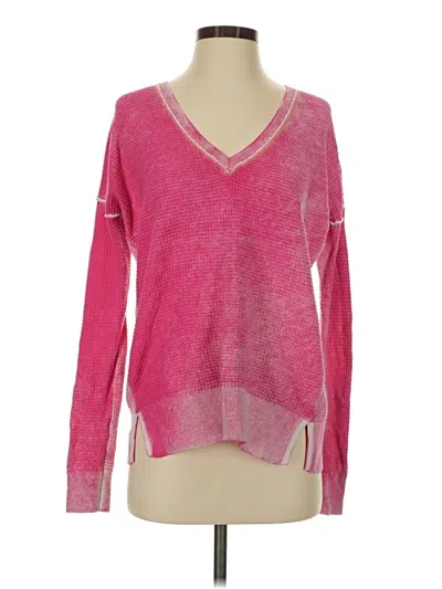 Pre-owned Sundance Long Sleeve Top Pink V-neck Tops