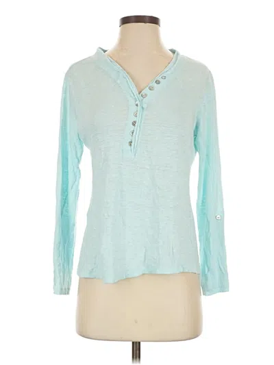 Pre-owned Sundance Long Sleeve Top Teal Keyhole Neckline Tops