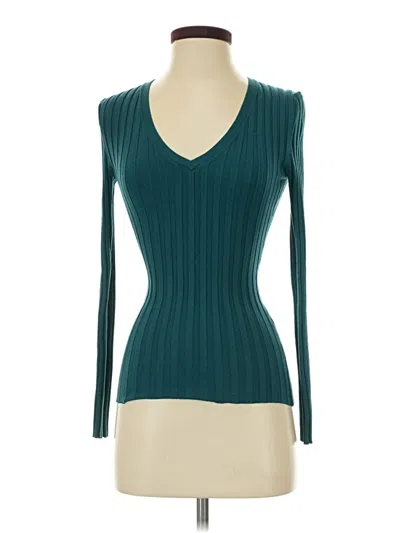 Pre-owned Sundance Long Sleeve Top Teal Sweetheart Neckline Tops