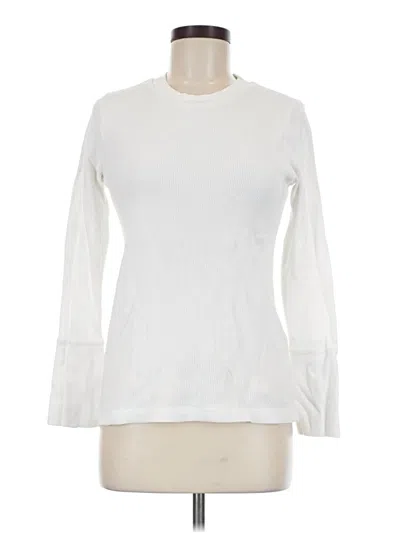 Pre-owned Sundance Long Sleeve Top White Mock Neckline Tops