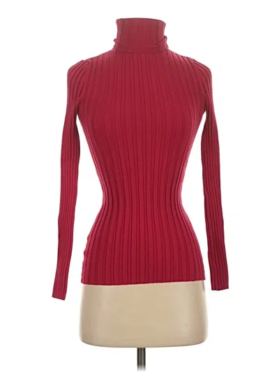 Pre-owned Sundance Long Sleeve Turtleneck In Red