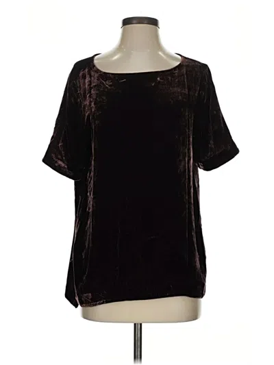Pre-owned Sundance Short Sleeve Blouse In Black