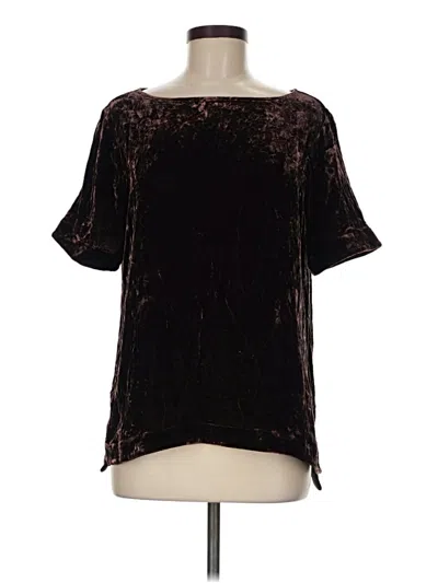 Pre-owned Sundance Short Sleeve Blouse In Black