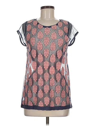 Pre-owned Sundance Short Sleeve Blouse In Blue