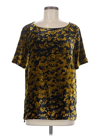 Pre-owned Sundance Short Sleeve Blouse In Gold
