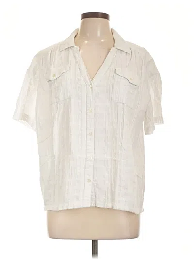 Pre-owned Sundance Short Sleeve Blouse In Ivory