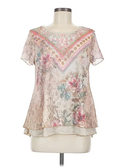 Pre-owned Sundance Short Sleeve Blouse In Ivory