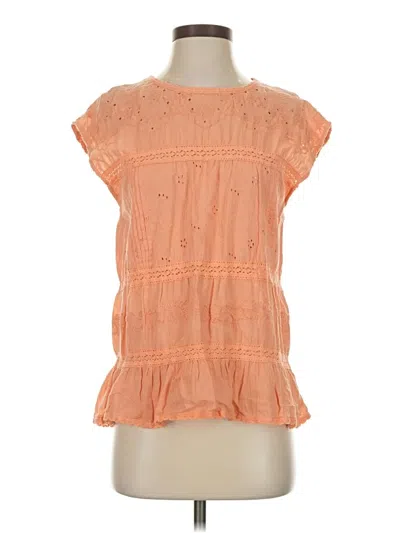 Pre-owned Sundance Short Sleeve Blouse In Orange