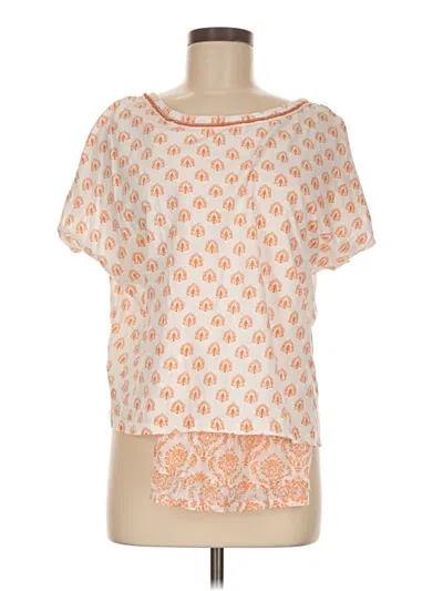 Pre-owned Sundance Short Sleeve Blouse In Orange