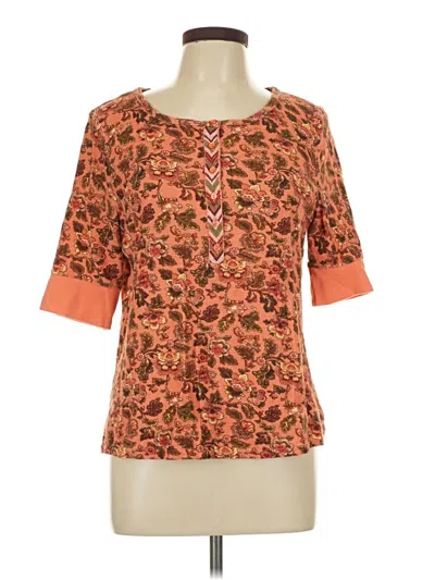 Pre-owned Sundance Short Sleeve Blouse In Orange