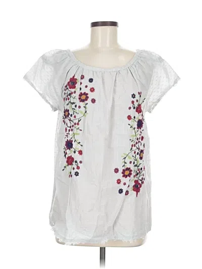 Pre-owned Sundance Short Sleeve Blouse In Silver