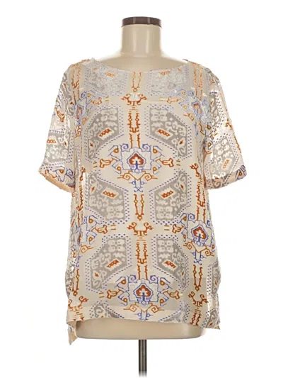 Pre-owned Sundance Short Sleeve Blouse In Silver